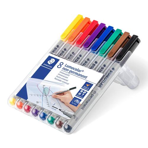 STAEDTLER Lumocolor OHP-Stift Lumocolor 316 non-permanent, F 0,6 mm, Etui mit 8 Farben Artikelbild Secondary3 L