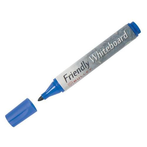 Friendly Whiteboardpenna, icke-permanent, alkoholbaserat pigmentbläck, 1–3 mm, tunn spets, blå produktfoto Secondary1 L