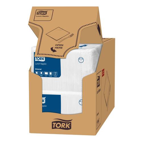Tork Serviette Universal, 1-lagig, 1/4 Falz, 33 x 33 cm, weiß, 500 Stück Artikelbild Secondary2 L