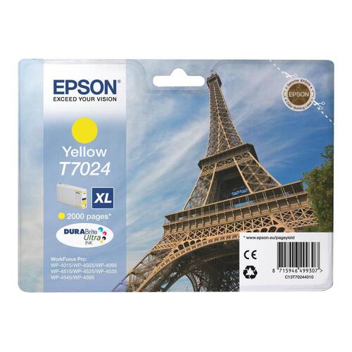 Epson Original Tinte T702440 - T7024, Tintenpatrone, Druckertinte, XL, gelb, 1 Stück Artikelbild Secondary1 L