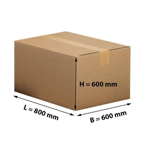 Pressel Faltkarton, 2-wellig, Versandkarton, Faltschachtel, 800x600x600mm, Braun, 5 Stück Artikelbild Secondary3 L
