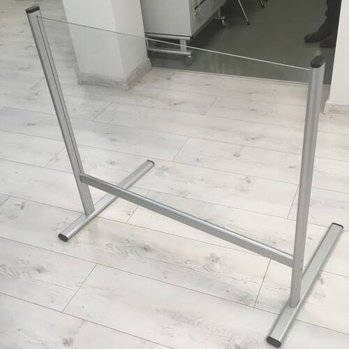 FRANKEN Thekenaufsatz mit Durchreiche, Schutzwand aus Sicherheitsglas 4mm, Spuckschutz, Hauchschutz, freistehend, 100x65cm, 1 Stück Artikelbild Secondary1 L