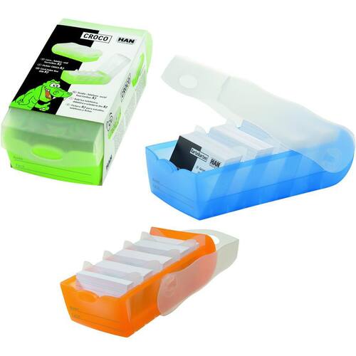 Han Karteibox Croco, Karteikasten, A7 quer, transluszent blau, PP, 1 Stück Artikelbild Secondary1 L