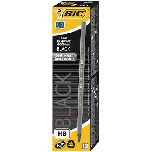 BIC® Graphit-Bleistift ECOlutions Evolution, HB-Mine, sechseckig, Schaftfarbe silber, 12 Stück pro Packung Artikelbild Secondary3 L