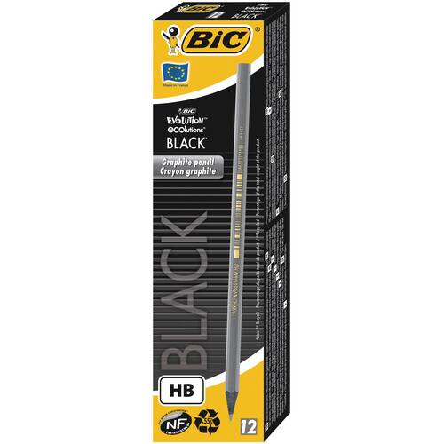 BIC® Graphit-Bleistift ECOlutions Evolution, HB-Mine, sechseckig, Schaftfarbe silber, 12 Stück pro Packung Artikelbild Secondary3 L