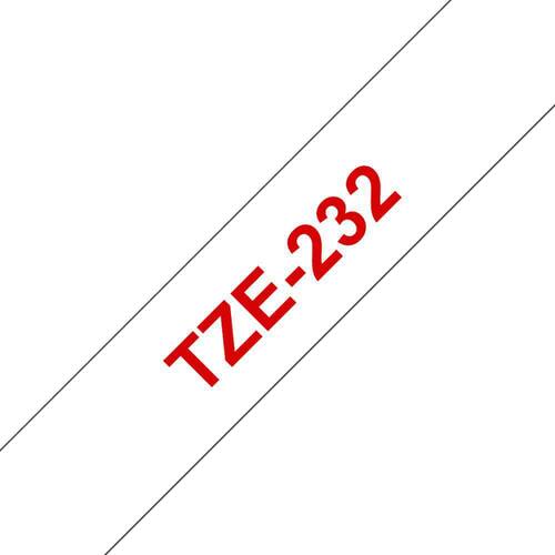 Brother Schriftband für P-Touch, 12 mm, Weiß/Rot - TZE-232 Artikelbild Secondary1 L