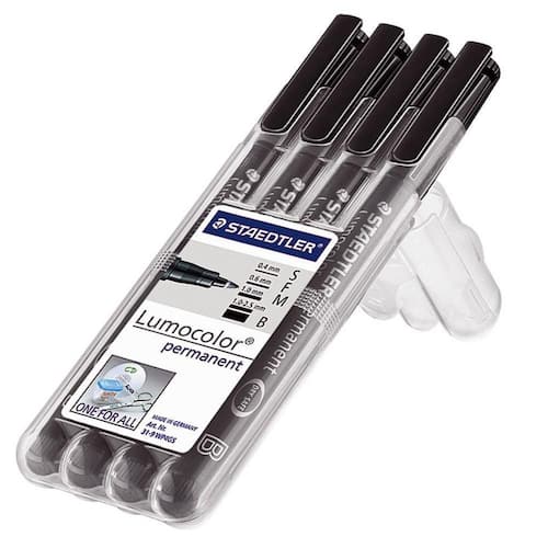 STAEDTLER Lumocolor OHP-Stifte Lumocolor 319 permanent, verschiedene Spitzenstärken, schwarz, 4 Stifte pro Packung Artikelbild Secondary1 L