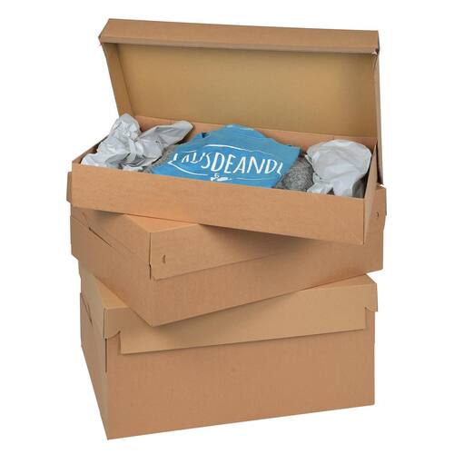 ColomPac Eurobox XL Base 100, Versandkarton mit Haftklebeverschluss ohne Deckel, mit Aufreißfaden, Außenmaß 575x387x97mm, Braun, 10 Stück Artikelbild