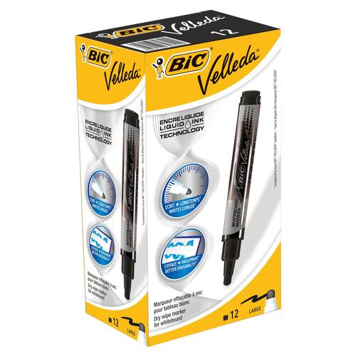 BiC Velleda Whiteboardpenna Velleda® stor kulspets, svart produktfoto Secondary3 L
