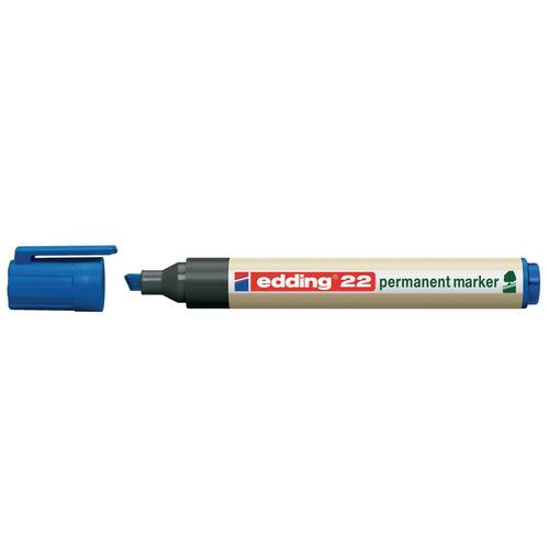 edding Permanent-Marker EcoLine 22, Keilspitze, blau, 1 Stück Artikelbild Secondary1 L
