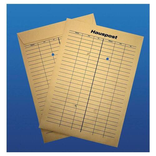 MAILmedia® Hausposttasche, 4 Sichtlöcher, beidseitiger Tabellendruck, nicht klebend, C4, 229 x 324 mm, 110 g/m², Natron (RC), braun, 250 Stück Artikelbild Secondary1 L