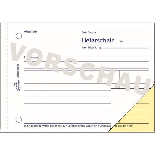 Avery  Formularbuch Lieferscheinbuch 1713, Lieferscheine speziell für Österreich, A6, quer, selbstdurchschreibend, 2x40 Blatt Artikelbild Secondary1 L