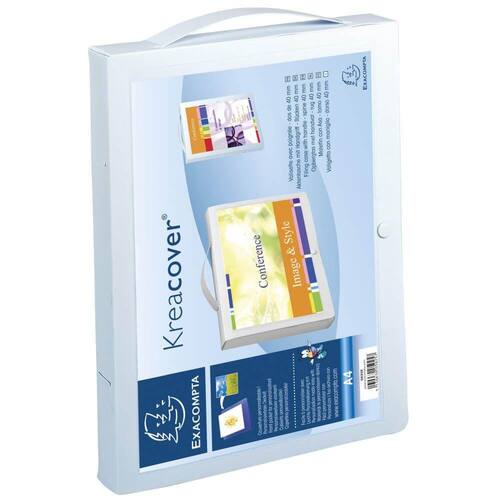 Exacompta Konferenzbox Kreacover® mit Druckknopf und Handgriff, Aktenkoffer, PP, A4, weiß, 1 Stück Artikelbild Secondary1 L