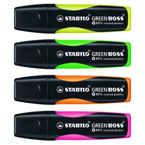 STABILO Textmarker Green Boss, im Etui, Keilspitze, gelb, orange, grün, pink, 1 Packung Artikelbild Secondary1 L