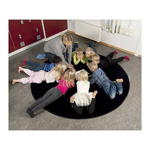 Matta rund 250 cm svart produktfoto Secondary1 L