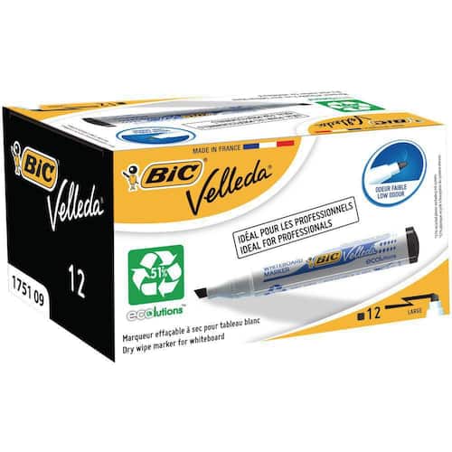 BiC Velleda Velleda Whiteboard Marker ECOlutions 1751, Keilspitze, 3,7-5,5mm, schwarz, 1 Stück Artikelbild Secondary2 L