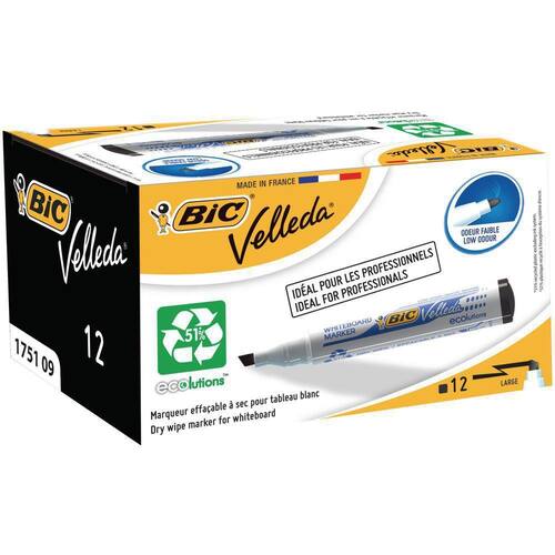 BiC Velleda Velleda Whiteboard Marker ECOlutions 1751, Keilspitze, 3,7-5,5mm, schwarz, 1 Stück Artikelbild Secondary2 L
