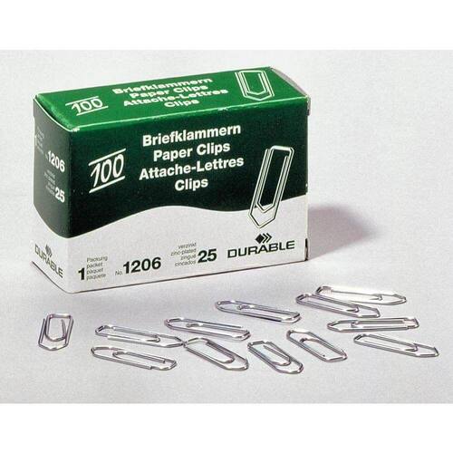 Durable Büroklammern Metall verzinkt, 26mm, 100 Stück/Packung Artikelbild Secondary1 L