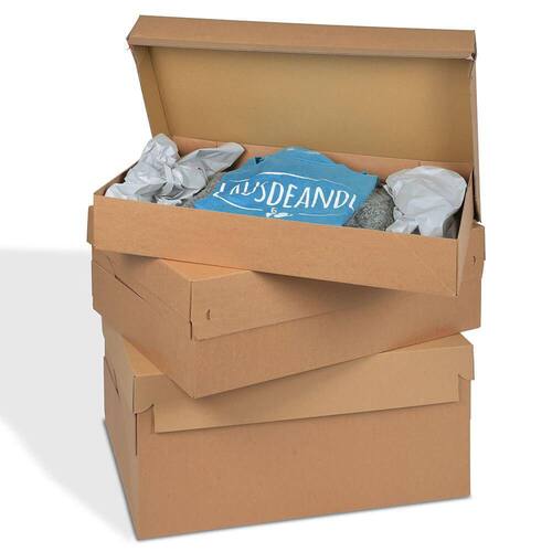 ColomPac Eurobox XL Base 300, Versandkarton mit Haftklebeverschluss ohne Deckel, mit Aufreißfaden, Außenmaß 575x387x288mm, Baun, 10 Stück Artikelbild Secondary2 L