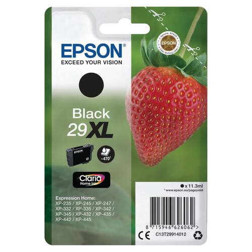 Epson Original Tinte 29XL Claria Home, Tintenpatrone, Tintenkartusche, Schwarz, 11,3ml, 1 Stück Artikelbild