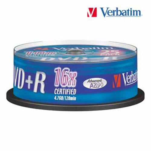 Verbatim DVD+R Rohlinge, 4,7GB, 16x, 25er Spindel Artikelbild