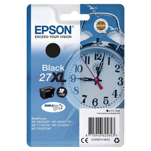 Epson Original Tinte 27XL DURABrite Ultra, Tintenpatrone, schwarz, 17,7ml, 1 Stück Artikelbild