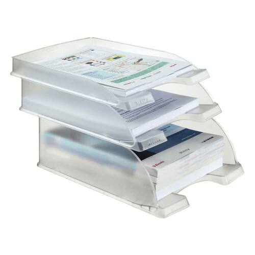 Leitz Briefkorb Plus 5227, Ablagekorb, A4, Farblos frost, 1 Stück Artikelbild Secondary1 L