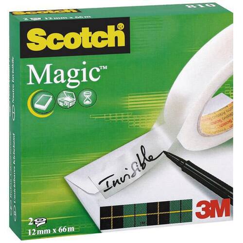 Scotch® Klebeband Magic, Klebefilm, unsichtbar, transparent, 12mm x 66m, 2 Rollen Artikelbild Secondary1 L
