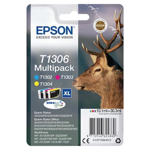 Epson Original Tinte T1306, Multipack, Tintenpartone, DURABrite, 3-farbig, 1 Packung Artikelbild