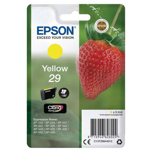 Epson Original Tinte 29 Claria Home, Tintenpatrone, gelb, 1 Stück Artikelbild