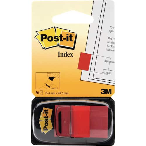 Post-it® Index-Haftstreifen 25,4x43,2 mm, Rot Artikelbild
