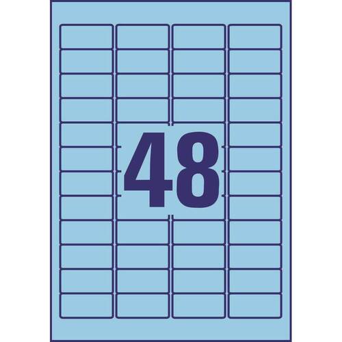 Avery Inkjet-, Laser- und Kopieretiketten, A4-Bogen, blau, 45,7x21,2mm, 960 Stück Artikelbild Secondary1 L