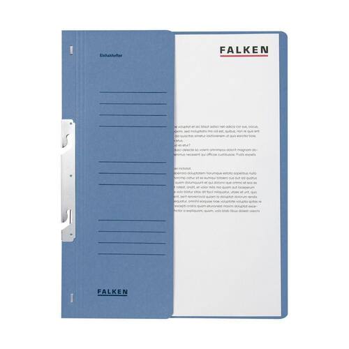 FALKEN Einhakhefter, 1/2 Vorderdeckel, Kaufmännische Heftung, Manila-RC-Karton, 250g, DIN A4, blau, 1 Stück Artikelbild Secondary1 L