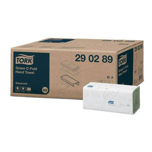 Tork Advanced Handtücher C-Falz, H3, Lagenfalz, 2-lagig, Grün, 41,4x25 cm, 20x96 Tücher, 1.920 Tücher Artikelbild Secondary1 L