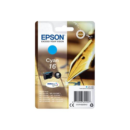 Epson Original Tinte 16 DURABrite Ultra, Tintenpatrone, Tintenkartusche, cyan, 3,1ml, 1 Stück Artikelbild