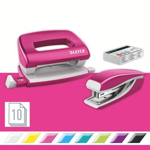 Leitz Sparpack: WOW Heftgerät + WOW Locher, mini, pink metallic Artikelbild Secondary3 L