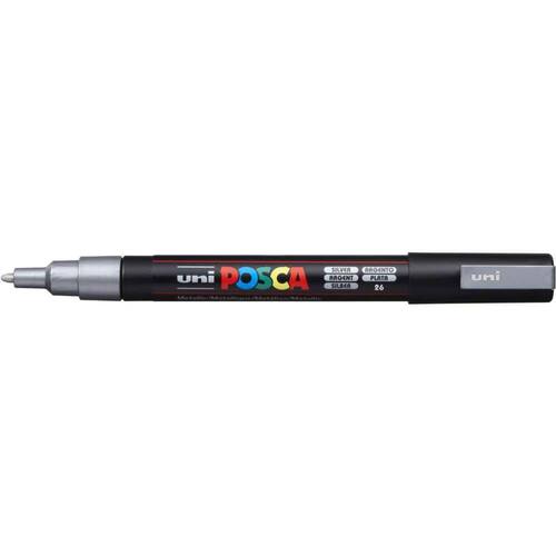 Uni Permanentmarker UNI POSCA PC3M, Marker, silber, 1 Stück Artikelbild Secondary1 L