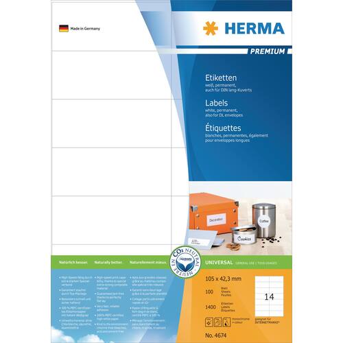Herma Etiketten Vielzweck weiss 105x42,3mm Artikelbild Secondary4 L