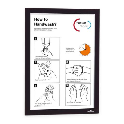 Durable Magaframe Informationsrahmen A4, Türschild, Wandschild, magnetisch, schwarz, 2 Stück Artikelbild Secondary3 L