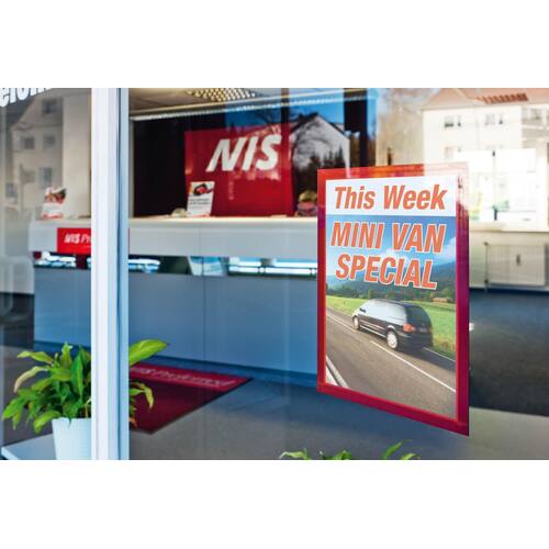 Durable Sichttasche DURAFRAME®, magnetisch, selbstklebend, PVC, A4, rot, 2 Stück Artikelbild Secondary1 L