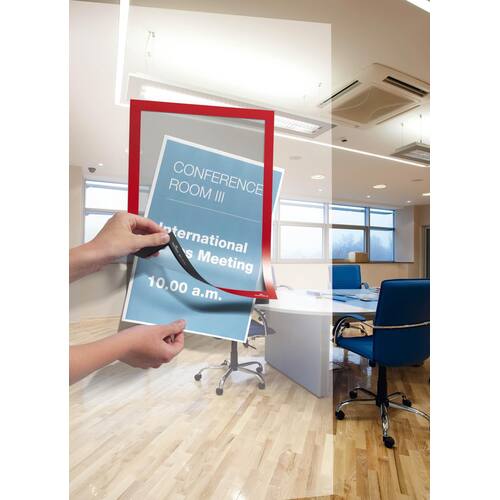 Durable Sichttasche DURAFRAME®, magnetisch, selbstklebend, PVC, A4, rot, 2 Stück Artikelbild Secondary2 L