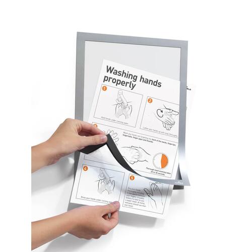 Durable Magaframe Informationsrahmen A4, Türschild, Wandschild, magnetisch, silber, 2 Stück Artikelbild