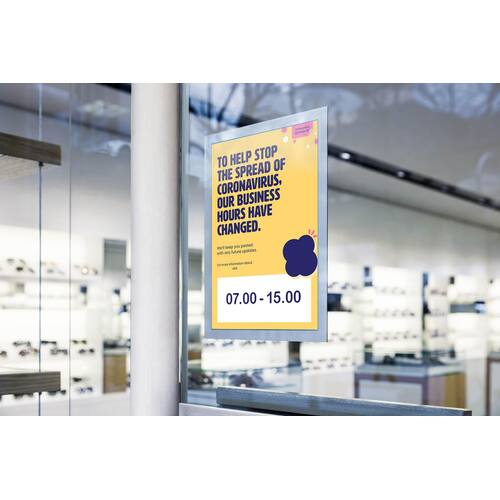 Durable Magaframe Informationsrahmen A4, Türschild, Wandschild, magnetisch, silber, 2 Stück Artikelbild Secondary1 L