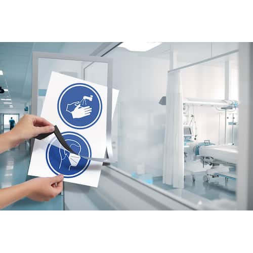Durable Magaframe Informationsrahmen A4, Türschild, Wandschild, magnetisch, silber, 2 Stück Artikelbild Secondary2 L