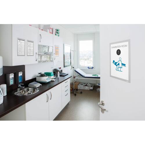 Durable Magaframe Informationsrahmen A4, Türschild, Wandschild, magnetisch, silber, 2 Stück Artikelbild Secondary3 L
