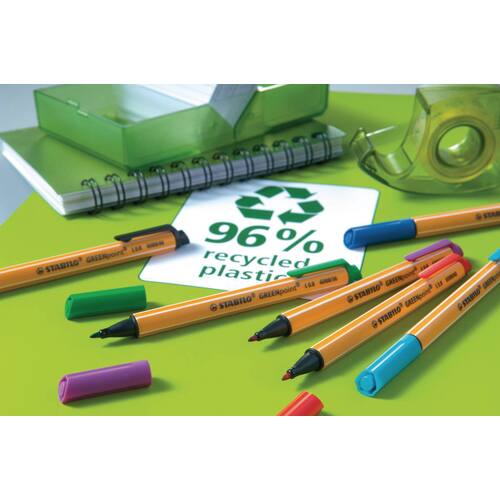 STABILO Faserschreiber GREENpoint, Faserstift, schwarz, 0,8mm, 1 Stück Artikelbild Secondary2 L