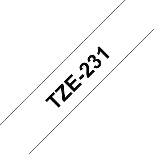 Brother Schriftband für P-Touch, 12 mm, Weiß/Schwarz - TZE-231 Artikelbild Secondary1 L