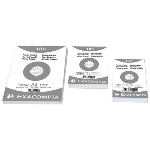 Exacompta Karteikarte, liniert, A5, Karton, 205 g/m², weiss, 100 Stück Artikelbild Secondary1 L