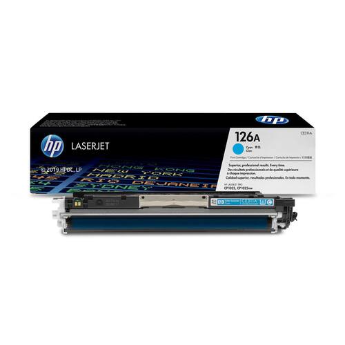 HP Original Toner, HP 126A, CE311A, Cyan Artikelbild Secondary1 L