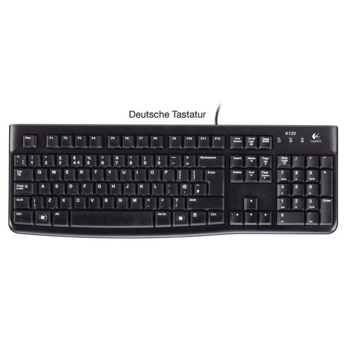 Logitech Tastatur K120, QWERTZ, USB, schwarz Artikelbild